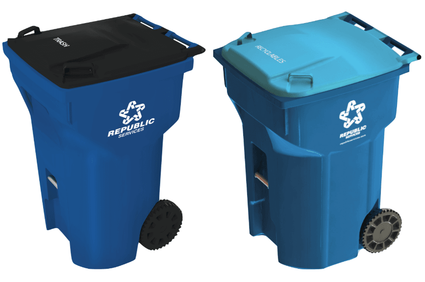 trash and recycling toters