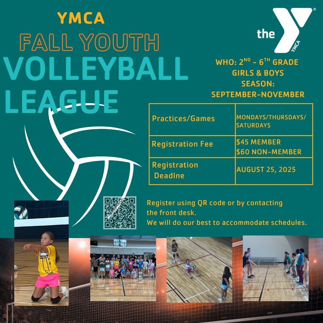 Youth volleyball league flyer for the Putnam Co. YMCA